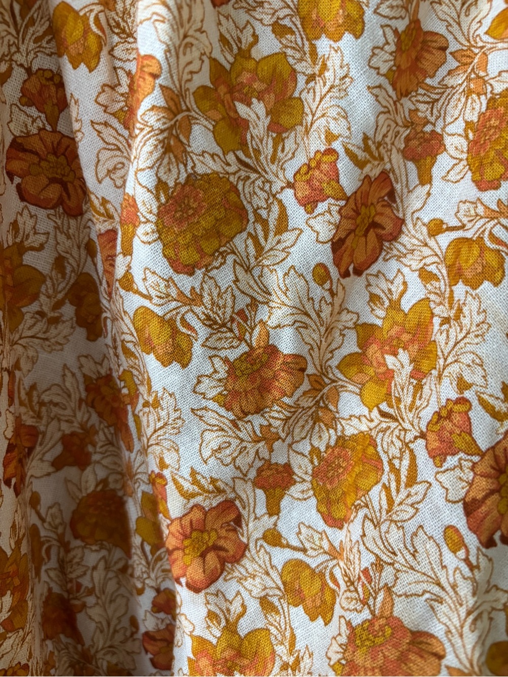 Adorable Mustard Floral Hyacinth House Dress - Picture 4 of 8
